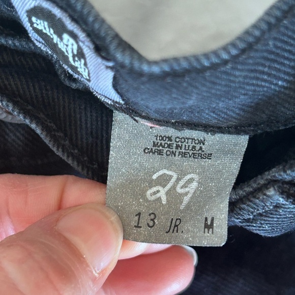 LEVI’S SILVERTAB VTG 90s Loose Black Cotton Rigid Crop Black 30x25 USA - Picture 8 of 14